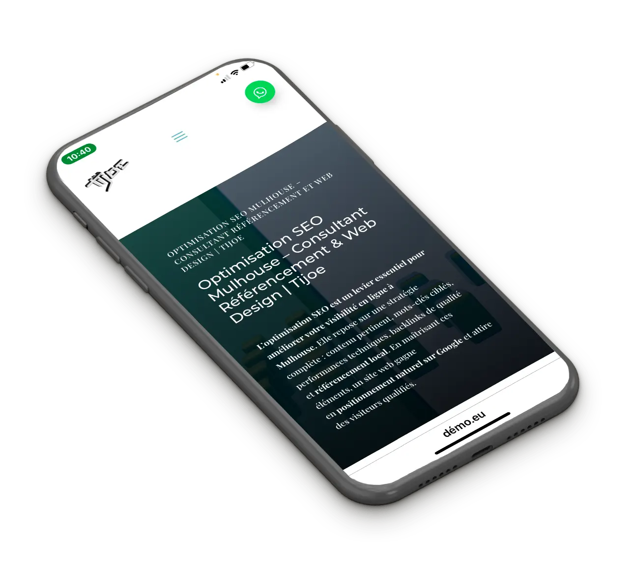 Site mobile artiste conçu par Tijoe, web designer et photographe à Mulhouse